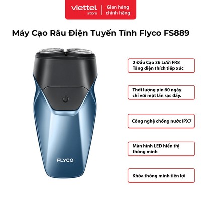 Máy Cạo Râu Điện Tuyến Tính Flyco FS889VN | 2 Đầu Cạo 36 Lưỡi FR8 | Công Nghệ Chống Kẹt