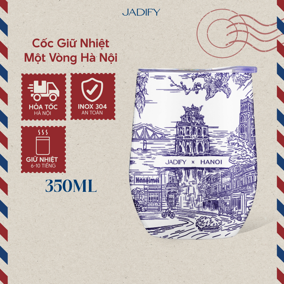 Cốc Giữ Nhiệt Một Vòng Hà Nội - Eggy Cup A Tour of Hanoi- 350ml - Jadify