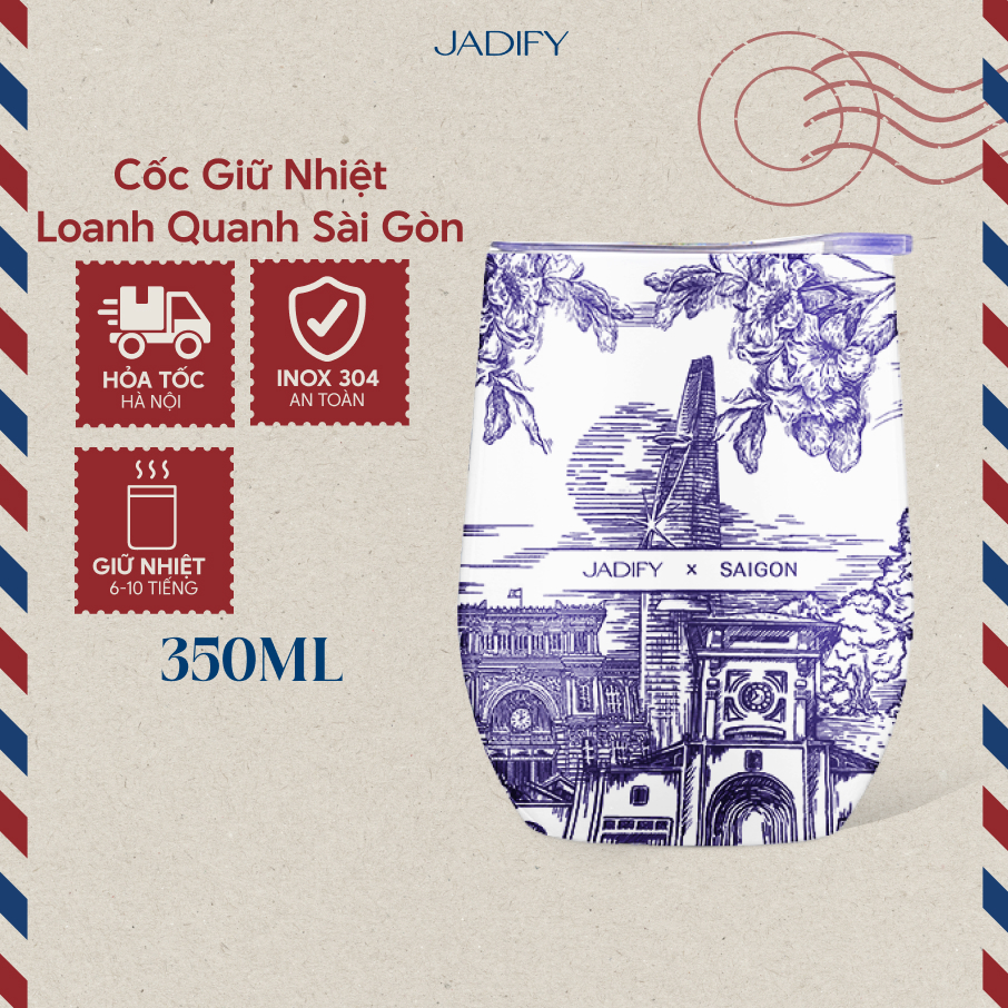 Cốc Giữ Nhiệt Loanh Quanh Sài Gòn - Eggy Cup Wandering Saigon - 350ml - Jadify