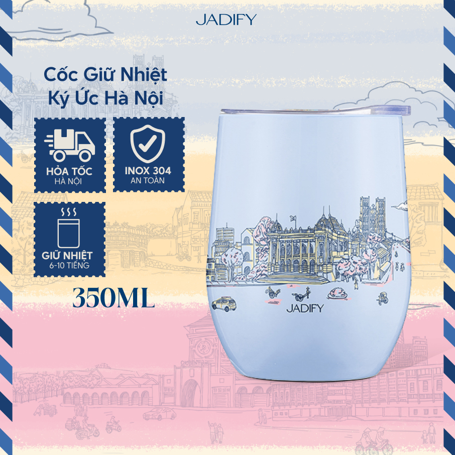 Cốc Giữ Nhiệt Ký Ức Hà Nội - Eggy Cup Echoes Of Hanoi - 350ml - Jadify
