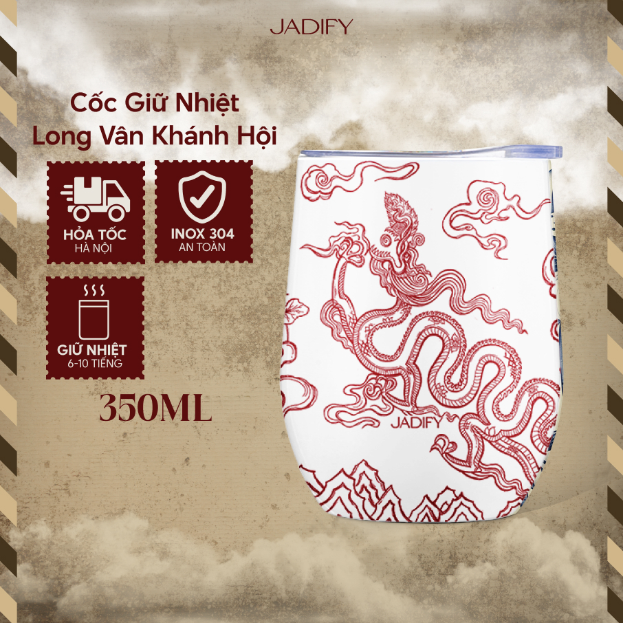 Cốc Giữ Nhiệt Long Vân Khánh Hội - Eggy Cup Dragon In Clouds - 350ml - Jadify