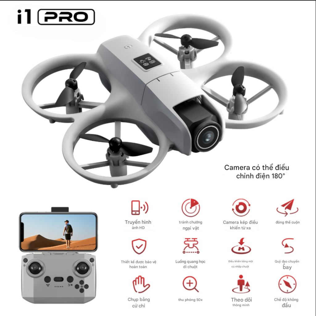 Flycam i1 Pro, Máy bay điều khiển từ xa, nhỏ gọn, camera 4K, Plycam, FPV cao cấp, Flycam | BigBuy360 - bigbuy360.vn