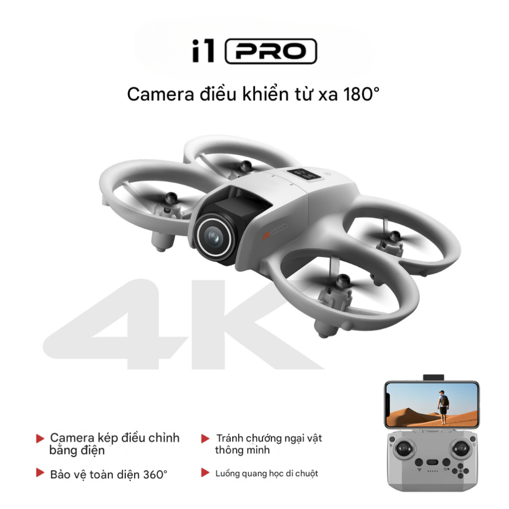 Flycam i1 Pro, Máy bay điều khiển từ xa, nhỏ gọn, camera 4K, Plycam, FPV cao cấp, Flycam | BigBuy360 - bigbuy360.vn