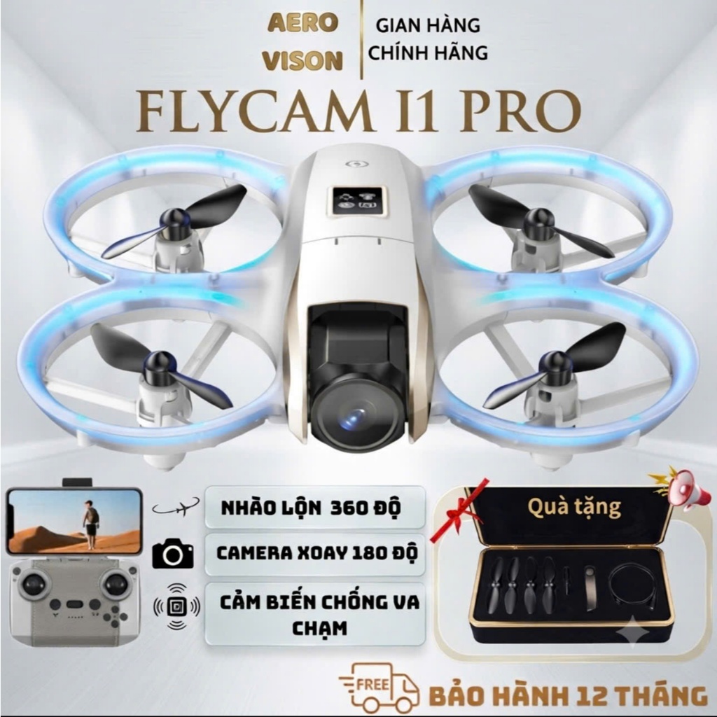 Flycam I1 Pro, camera sắc nét, bay ổn định, phù hợp tập chơi, Drone mini, Flycam giả rẻ