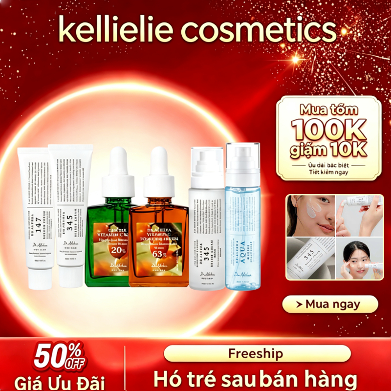 Dr.Al.thea Set Skincare 3 Món Cấp Ẩm Dưỡng Ẩm Phục Hồi Da Nhạy Cảm Serum Kem Dưỡng Xịt Khoáng