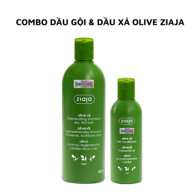 Combo dầu gội 400ml và dầu xả 200ml Ziaja chứa dầu Olive giúp phục hồi tóc