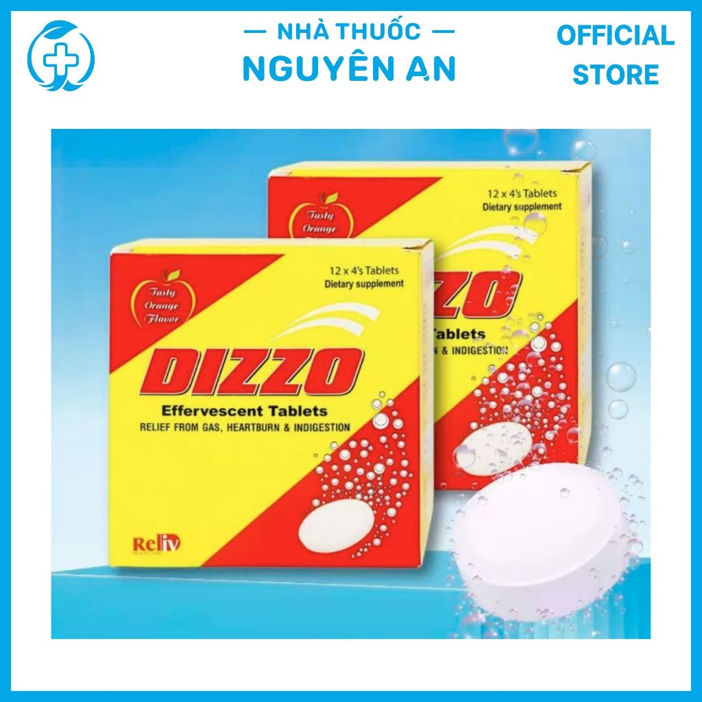 Viên sủi hỗ trợ tiêu hóa Dizzo Rv (Vỉ x 4 viên)