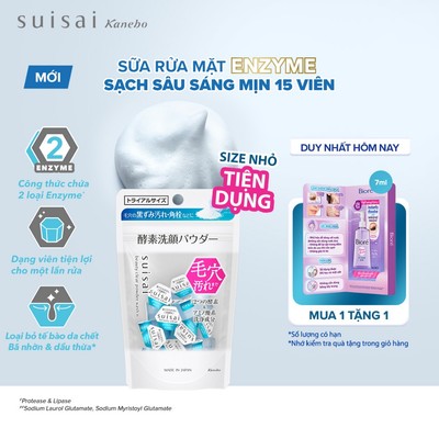 [MỚI] SUISAI Bột Rửa Mặt Enzymme Sạch Sâu Sáng Mịn 15 viên