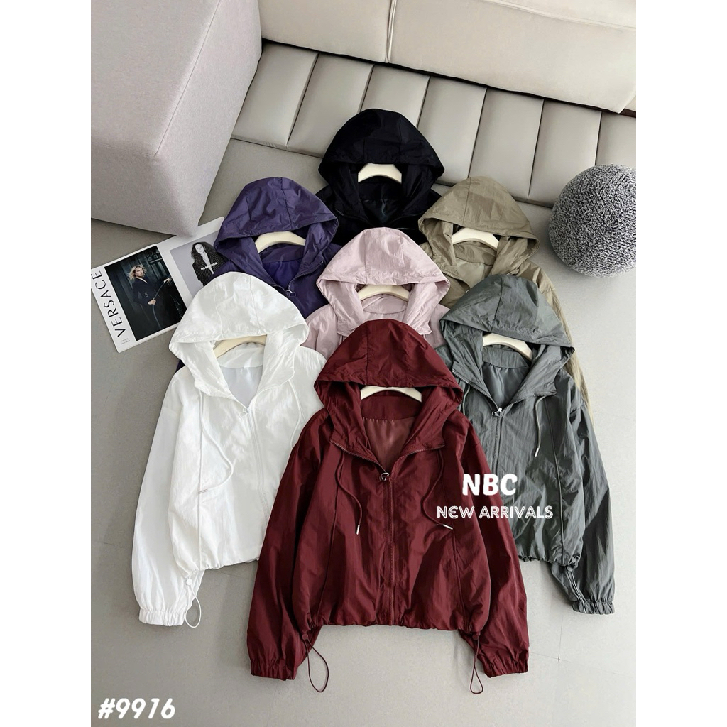 Áo Khoác Gió Hai Lớp Trơn Gân Lé 9916