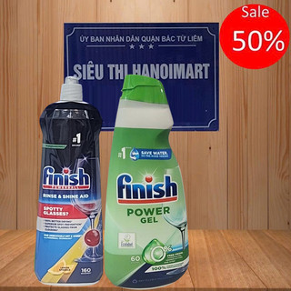 Combo nước rửa bát finish gel 900l gel + nước làm bóng finish 800ml, combo xà phòng finish gel 1500ml + bóng finish 800