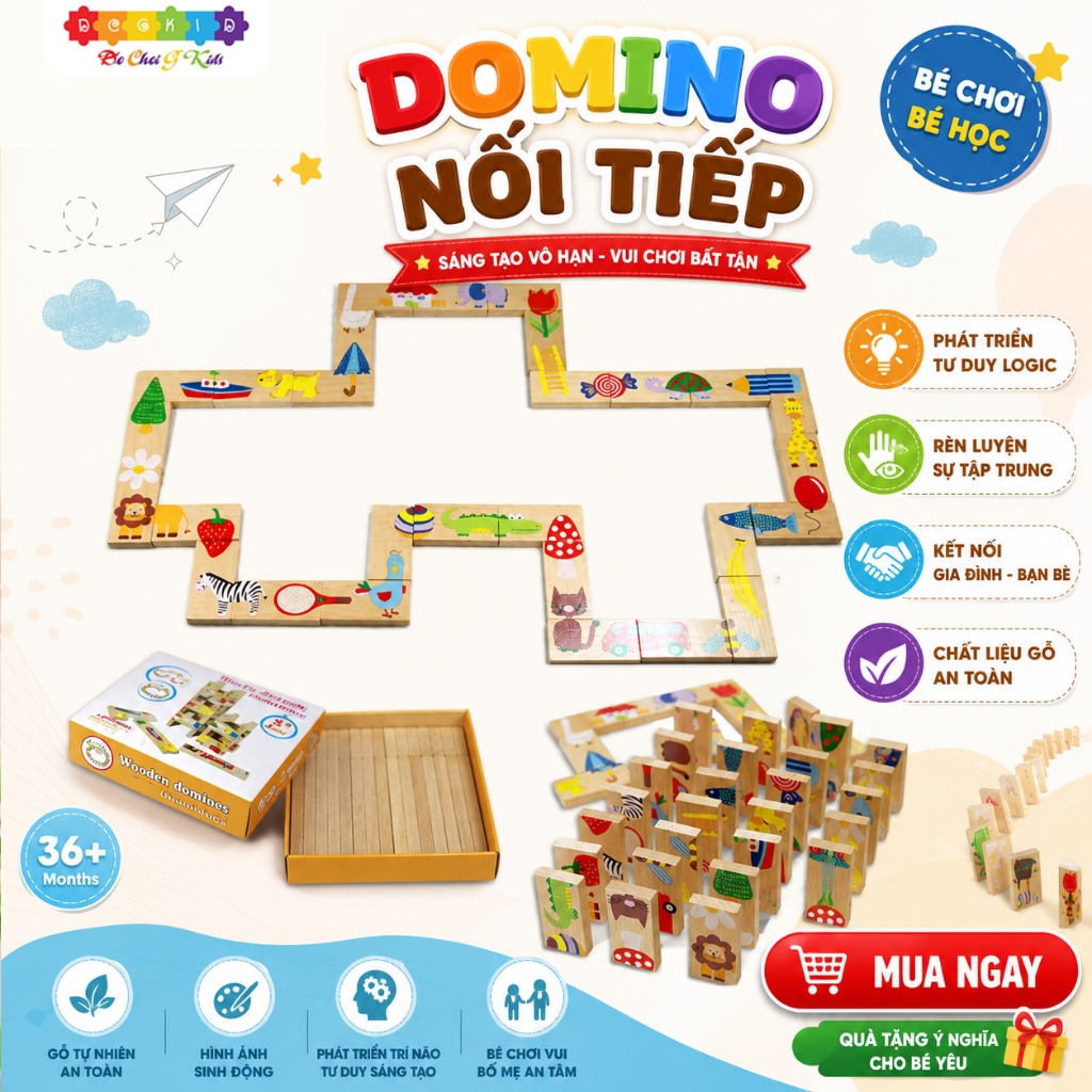 Đồ chơi Domino cờ gỗ 100 quốc gia cho bé đồ chơi GKids