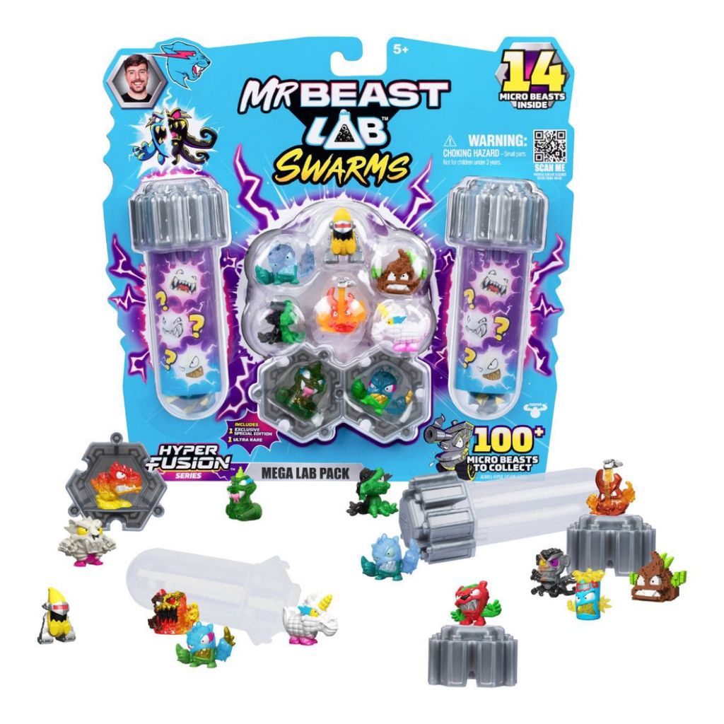 Bộ đồ chơi MrBeast Lab Swarms S3 Mega Lab Playset 14 món - Nhiều màu sắc