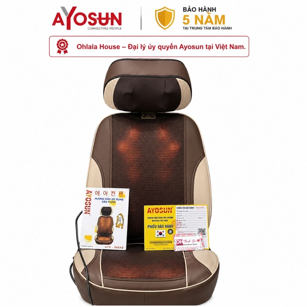 🔥GIÁ HỦY DIỆT🔥𝐂𝐡𝐢́𝐧𝐡 𝐇𝐚̃𝐧𝐠-𝐁𝐇 𝟓𝐍𝐚̆𝐦 Đệm Massage Toàn Thân 𝗔𝗬𝗢𝗦𝗨𝗡 Hàn Quốc- Ohlala House đại lý phân 