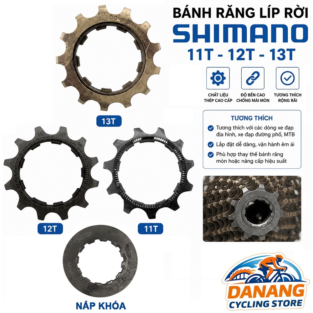 Bánh Răng Líp Rời Xe Đạp SHIMANO 11T 12T 13T – Phụ Kiện Xe Đạp Bền Bỉ, Dễ Lắp
