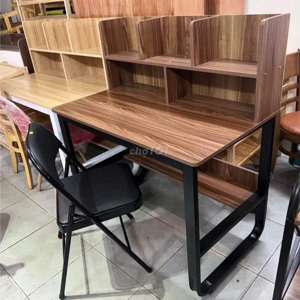 Bàn Học, Bàn Làm Việc Chữ U Kèm Kệ Sách Khung Sắt Hộp 2x4 Mặt Gỗ MDF Dày 1.5 Hiện Đại Chắc Chắn | BigBuy360 - bigbuy360.vn