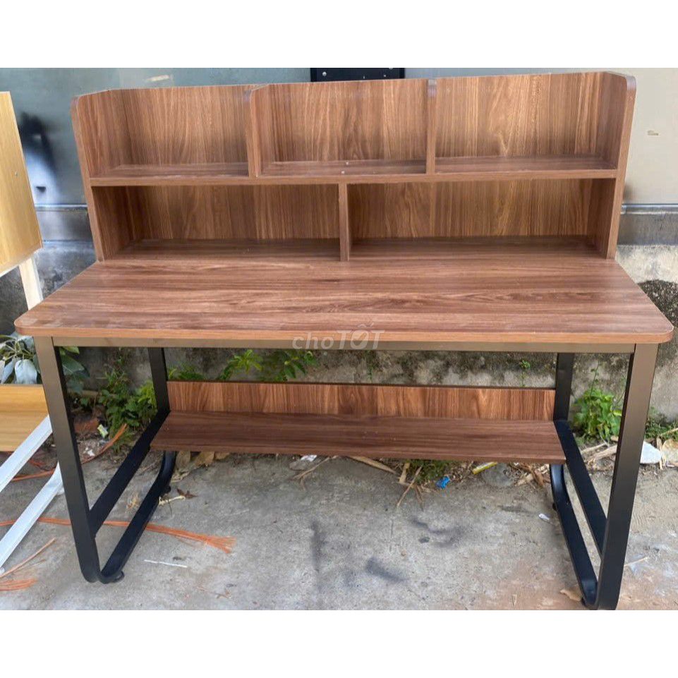Bàn Học, Bàn Làm Việc Chữ U Kèm Kệ Sách Khung Sắt Hộp 2x4 Mặt Gỗ MDF Dày 1.5 Hiện Đại Chắc Chắn | BigBuy360 - bigbuy360.vn