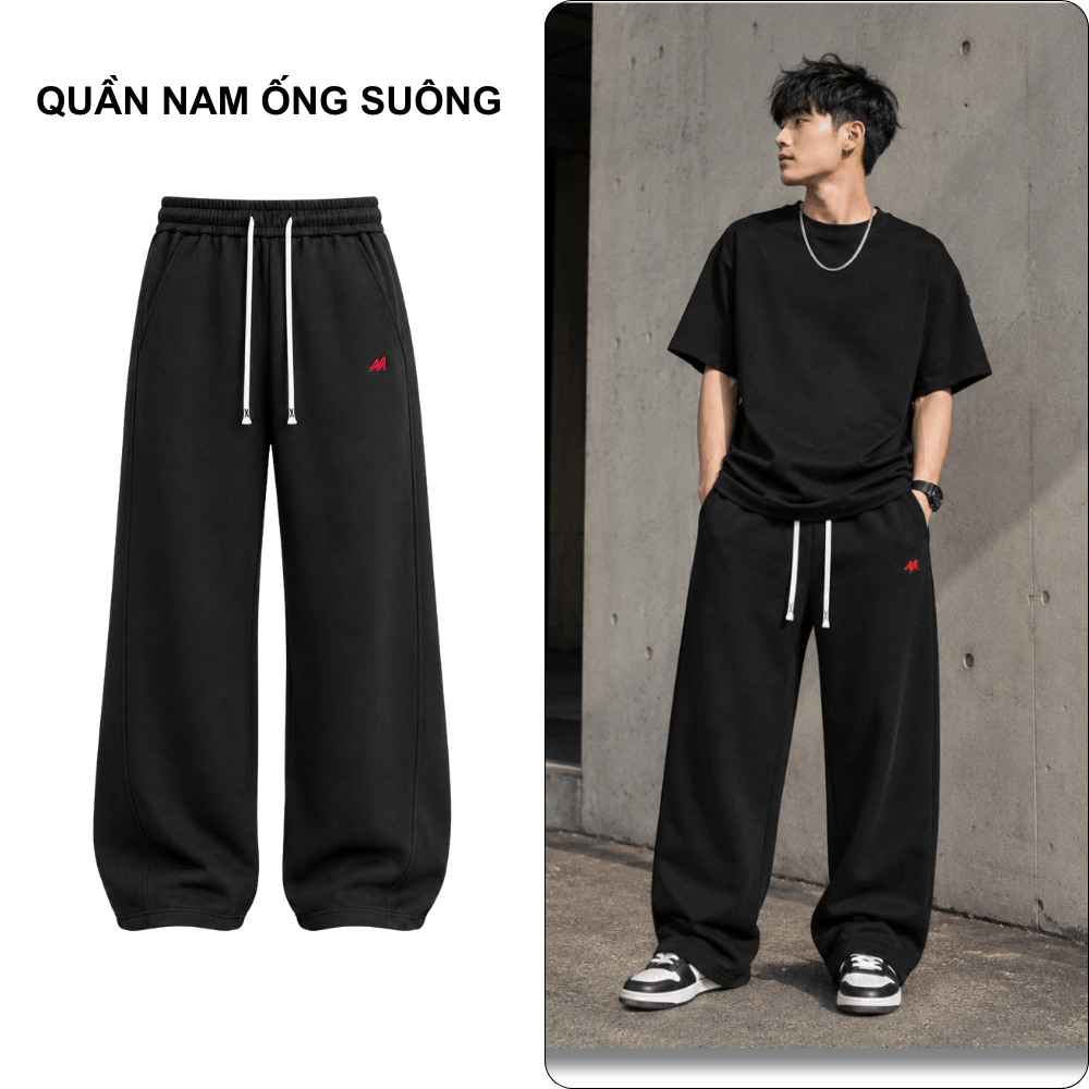 Quần Nam Nữ Vải Nỉ 2 Da Cao Cấp Mềm Mịn Form Rộng Basic Mặc Nhà Đi Chơi Đều Đẹp Form Rộng NH112