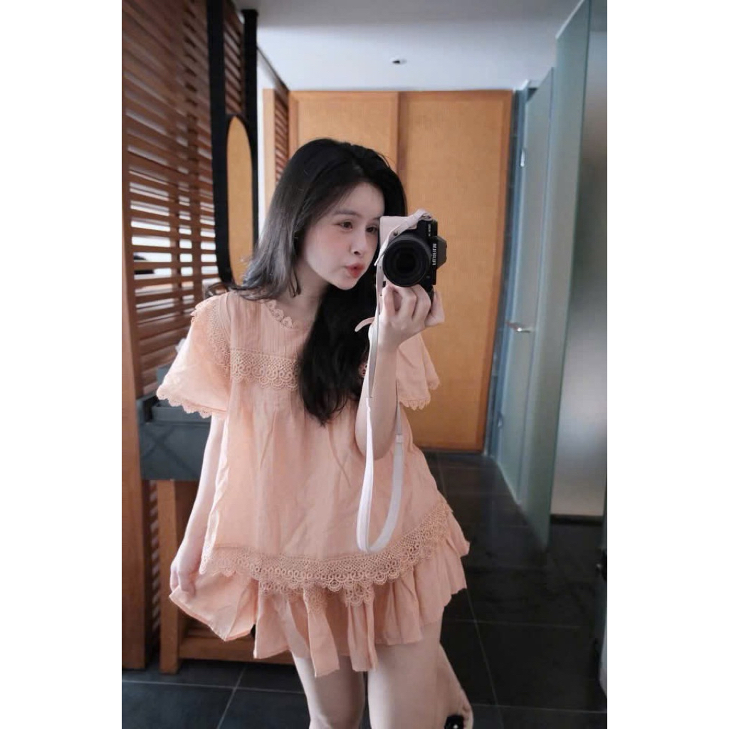Set Áo BBD Thô Đũi Xếp Ly Ngực Kèm Chân Váy HT • Melanie Boutique