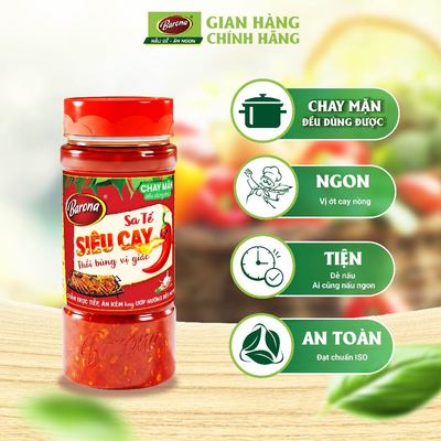 Sa tế siêu cay Barona, chay mặn dùng được