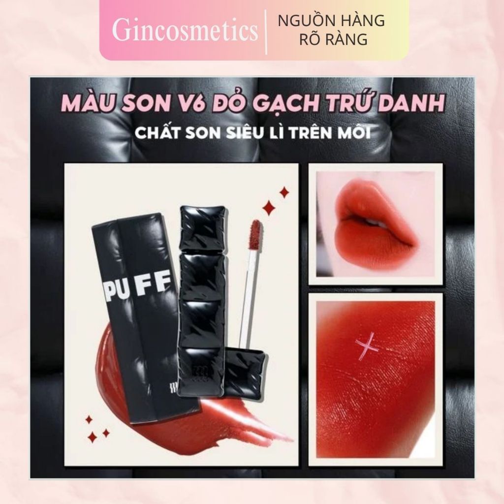 [V6 PUFFER] Son Kem Lì Merzy Bền Màu, Lâu Trôi Puffer Velvet Tint 3.7g