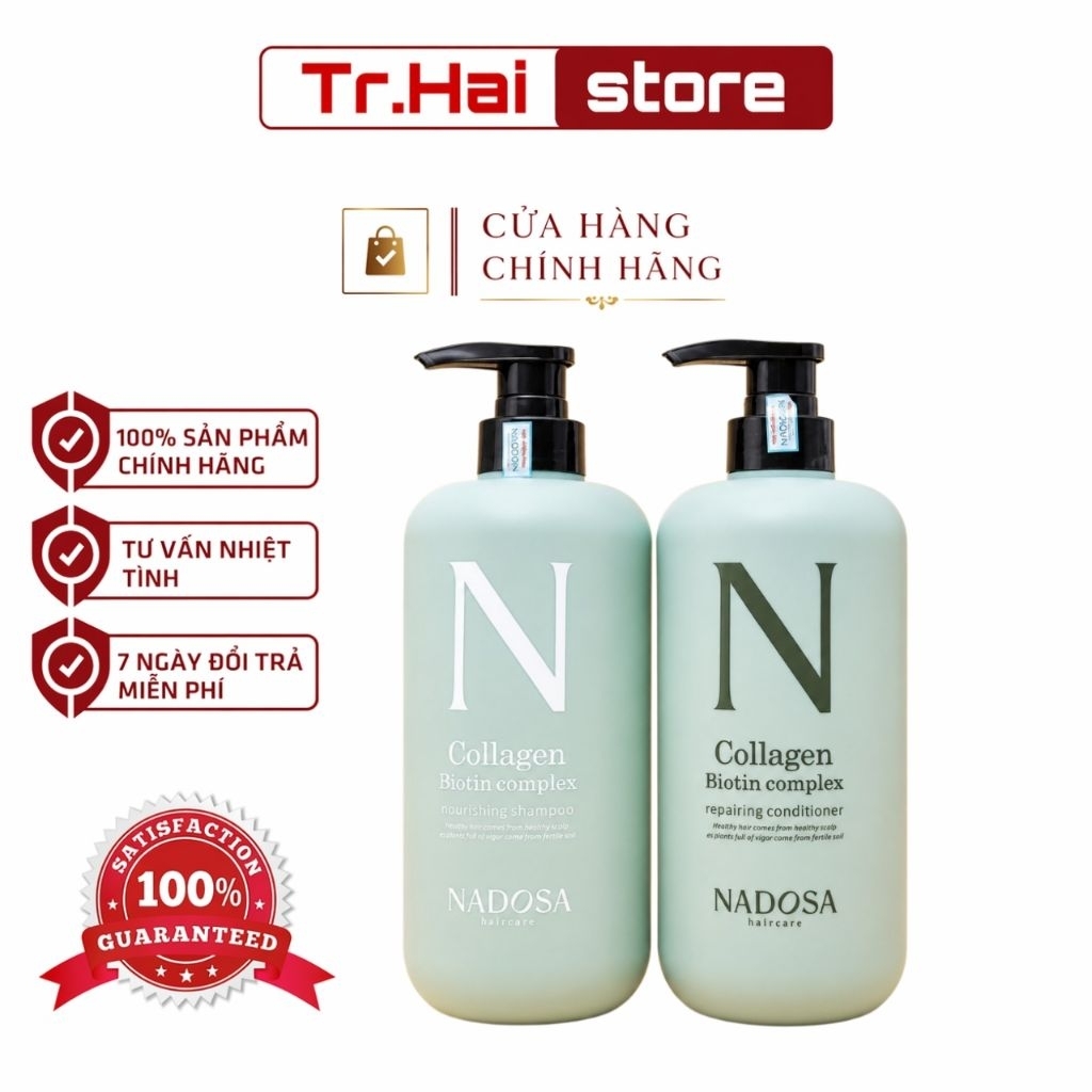 [Hàng Chuẩn] Gội Xả NADOSA Collagen Biotin 800ml Dầu gội Nadosa mềm mượt thơm lâu.phục hồi tóc hư tổ