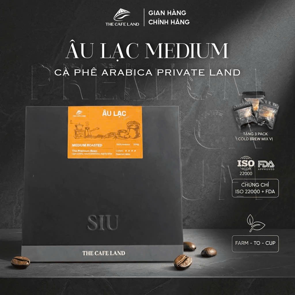 Cà Phê ARABICA Sơn La - Rang Vừa - Mộc 100% Arabica Medium Roast Nguyên Chất 200g