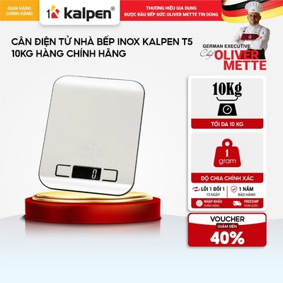 Cân điện tử nhà bếp Inox KALPEN T5 10kg hàng chính hãng