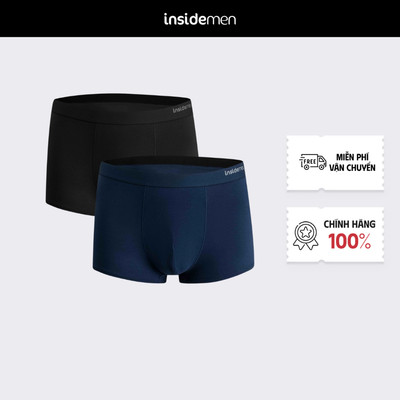 Quần Boxer Nam Insidemen ACTIVE Boxer Lưng thun dệt liền, Cotton tự nhiên mềm mại IBX500EDP01