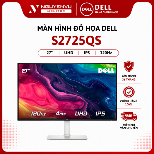[Full Vat] Màn Hình Đồ Họa Dell S2725QS 27 inch 4K (UHD/IPS/120Hz/4ms) - Bảo Hành 3 Năm