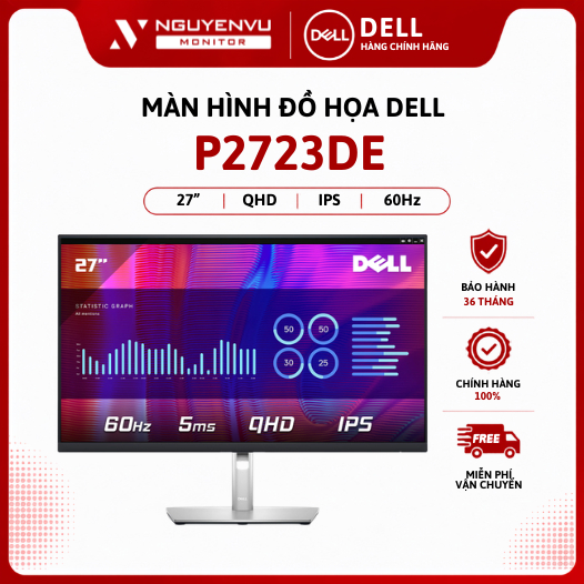 [Full Vat] Màn Hình Đồ Hoạ Dell P2723DE 27 Inch 2K (QHD/IPS/60Hz/5ms) - Bảo Hành 36 Tháng