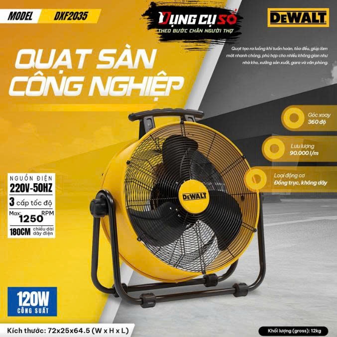 Quạt Công nghiệp Dewalt 20″ DXF2035