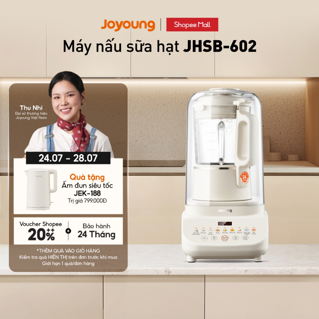 Máy nấu sữa hạt Joyoung JHSB-602 | Công suất 1000W | 12 chức năng