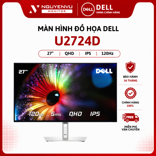 [Full Vat] Màn Hình Đồ Hoạ Dell UltraSharp U2724D 27 inch 2K (QHD/IPS/120Hz/5ms) - Bảo Hành 3 Năm