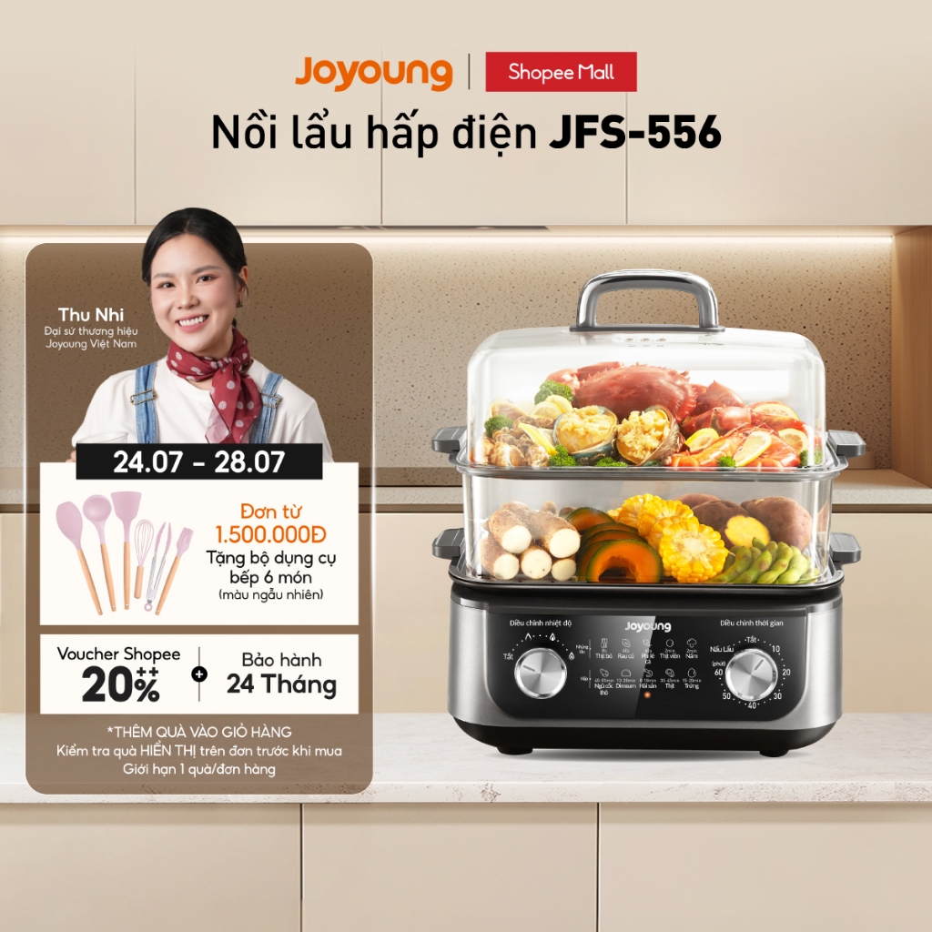 Nồi lẩu hấp đa năng Joyoung JFS-556 | Dung tích 16L | Công suất 1600W