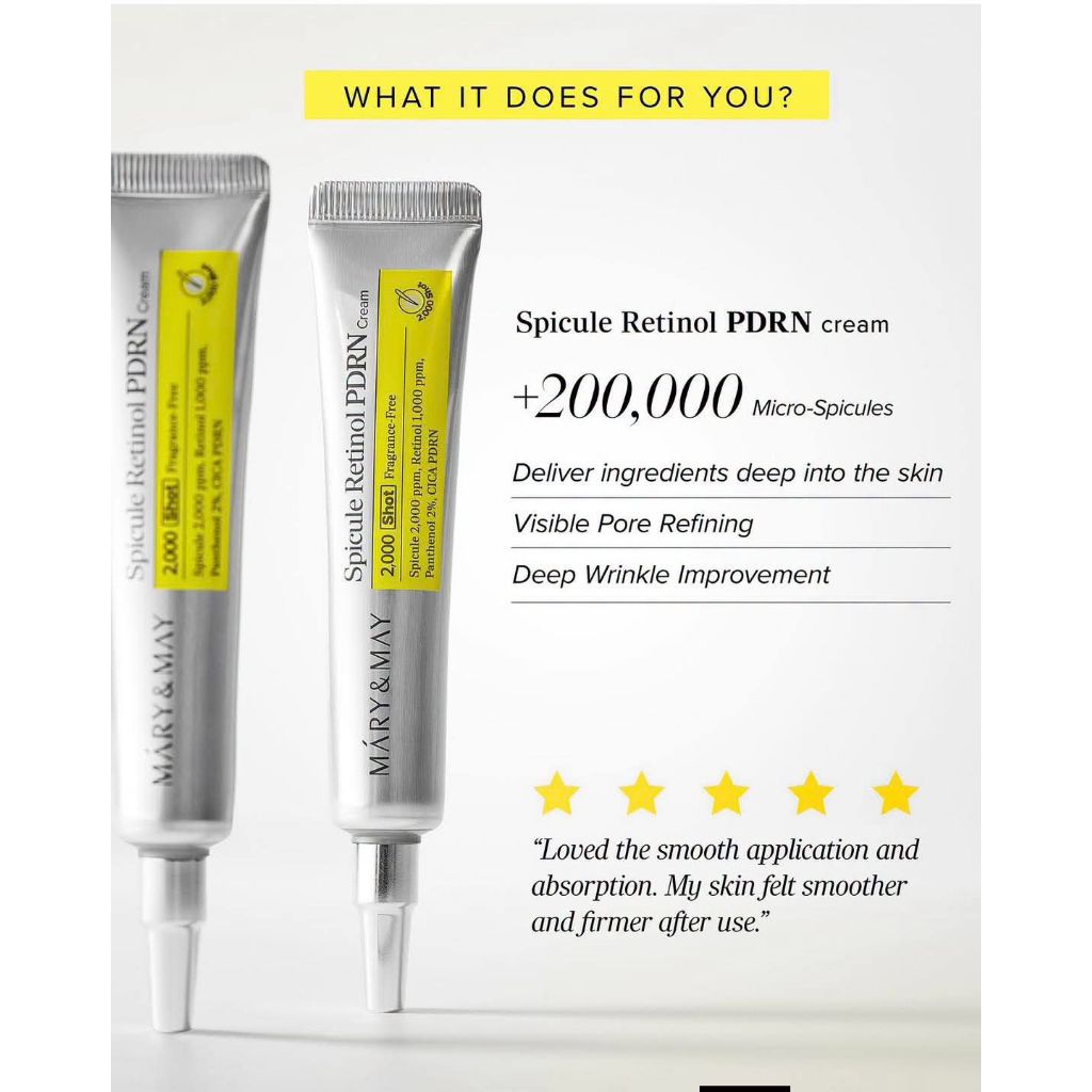 Kem Dưỡng Spicule Retinol Mary&May PDRN