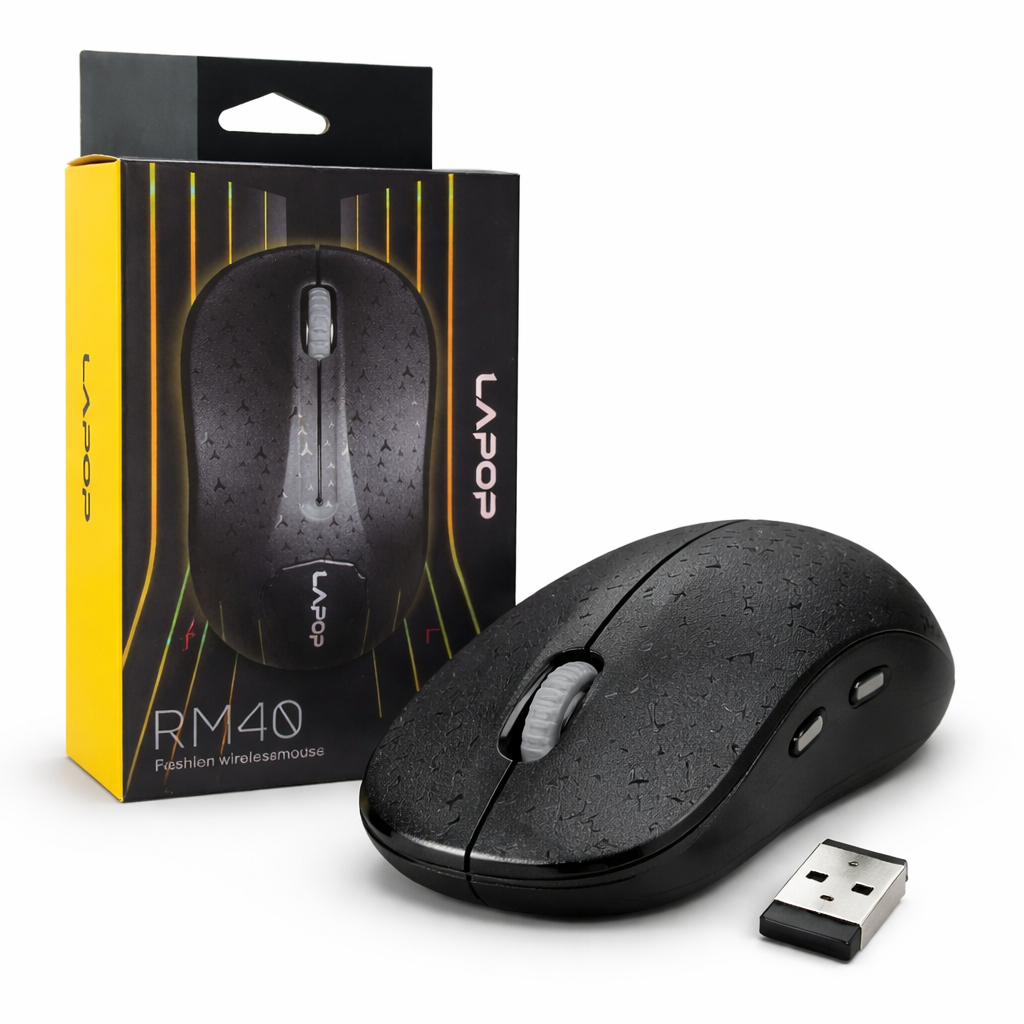 Chuột không dây Lapop RM40 pin + đầu thu USB