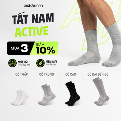 Tất Vớ Thể Thao Nam Nữ INSIDEMEN đa dạng kiểu cổ Co Giãn 4 Chiều Chất liệu Cao Cấp Khử Mùi Kháng Khuẩn