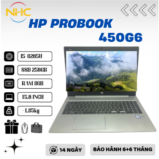 Laptop giá rẻ HP Probook 450G6 Intel Core i5-8265U Ram 16gb SSD512 15.6 inch Pin>4h