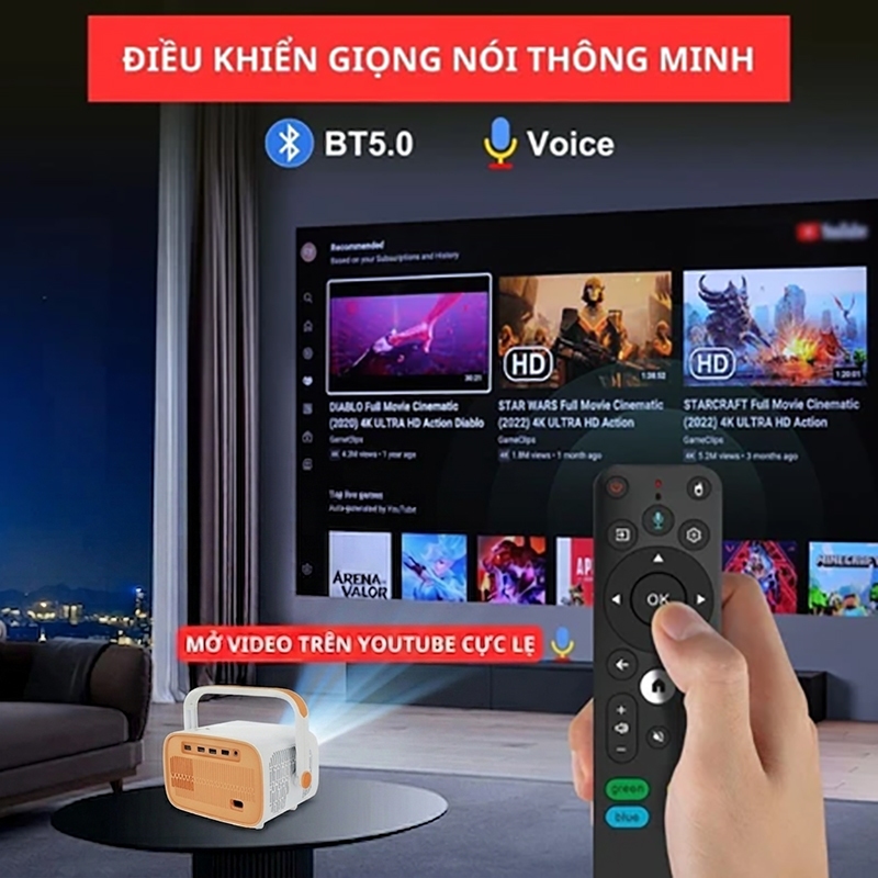 Máy chiếu mini 670PRO máy chiếu xem phim Giải mã Full HD 4k 8800 Lumens Điều chỉnh 360° kết nối điện thoạ Laptop iPad PC | BigBuy360 - bigbuy360.vn