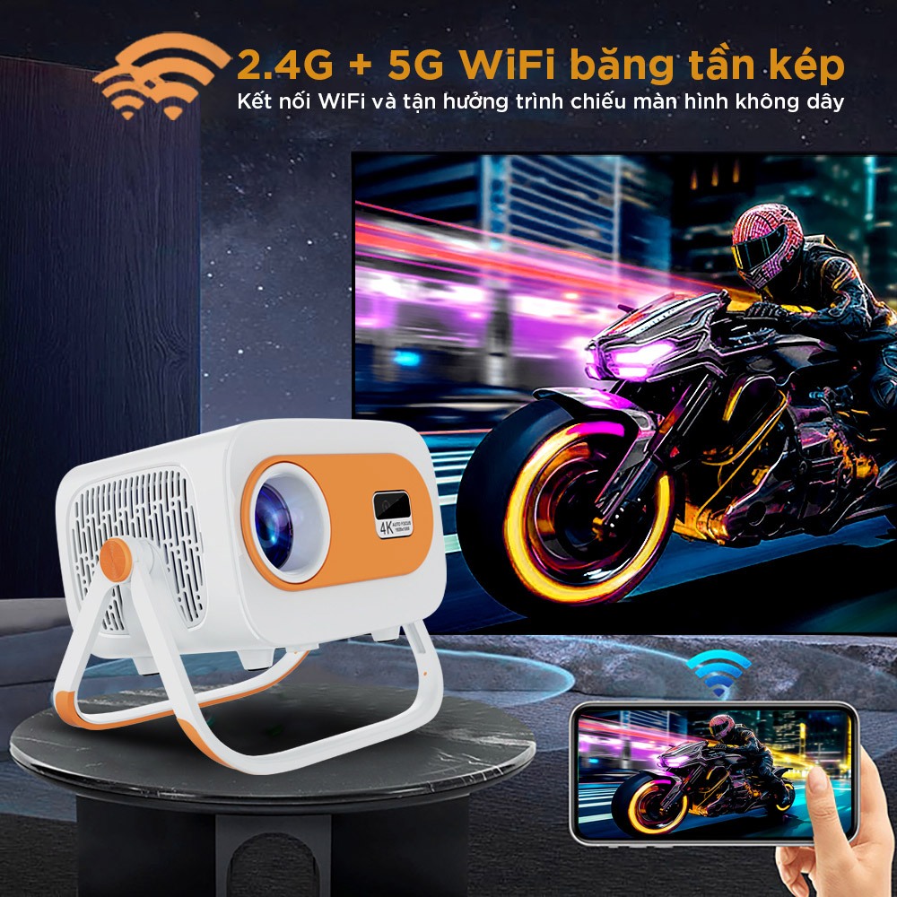 Máy chiếu mini 670PRO máy chiếu xem phim Giải mã Full HD 4k 8800 Lumens Điều chỉnh 360° kết nối điện thoạ Laptop iPad PC | BigBuy360 - bigbuy360.vn