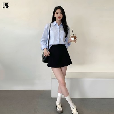 Áo sơ mi nữ dài tay Twentyfive form rộng nhiều màu dễ phối đồ đi học đi chơi 7313