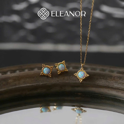 Dây chuyền bông tai nữ Eleanor Accessories phong cách thanh lịch set phụ kiện trang sức 12097