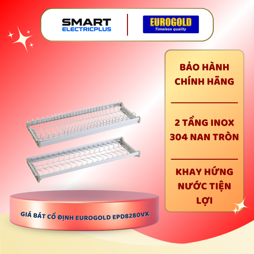 Giá Để Bát Đĩa Eurogold EPS800/EPD8280/EPD8280VX - Chống Trượt, An Toàn Khi Sử Dụng