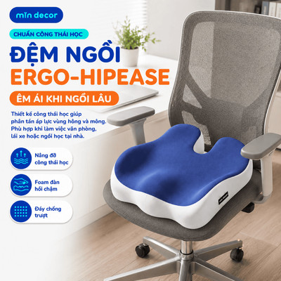 [HOẢ TỐC] Đệm Ghế Memory Foam Ergo-HipEase Mịn Decor, Đệm Ghế Văn Phòng Hỗ Trợ Cột Sống