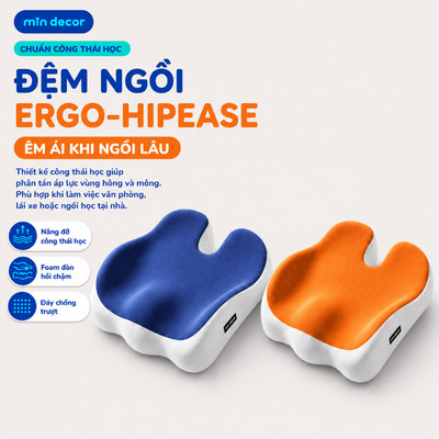 [HOẢ TỐC] Đệm Ngồi Ergo-HipEase Mịn Decor, Đệm Ghế Văn Phòng Hỗ Trợ Cột Sống
