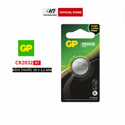 Pin GP CR2032 3V Lithium Chính Hãng Vỉ 1 Viên - Pin Cúc Áo DL2032 Cho Remote, Cân Điện Tử, Chìa Khóa Ô Tô