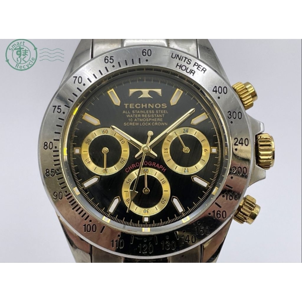 Đh pin technos chronograph dây thép.