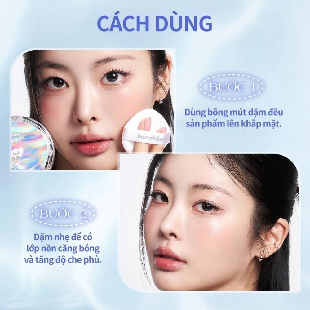 Ảnh 8 của Cushion barenbliss Bloomdew Moonlight Dewy Mesh căng bóng mọng nước che phủ chống nắng SPF50PA+++15g