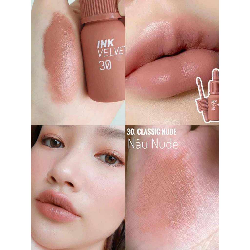 Son Peripera Ink Velvet Nude 30 Nâu Nude Full Màu INK VELVET