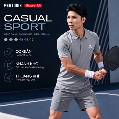 [MUA 1 TẶNG 1] Bộ Polo Nam Thể Thao MENTORIS Cao Cấp, Trẻ Trung, Vải Thun Lạnh, Form Regular Fit MABP25S001